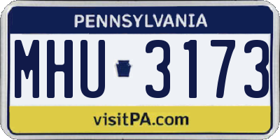 PA license plate MHU3173