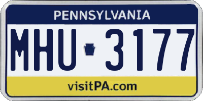 PA license plate MHU3177