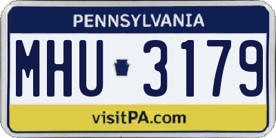PA license plate MHU3179
