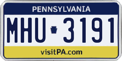 PA license plate MHU3191