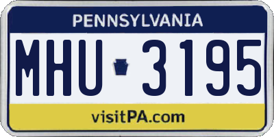 PA license plate MHU3195