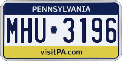 PA license plate MHU3196