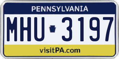 PA license plate MHU3197