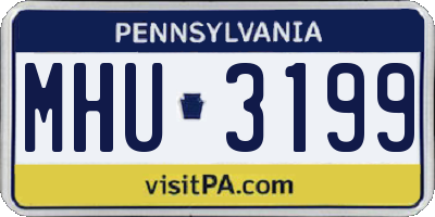 PA license plate MHU3199
