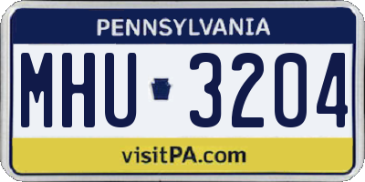 PA license plate MHU3204