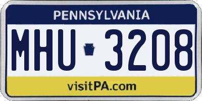 PA license plate MHU3208