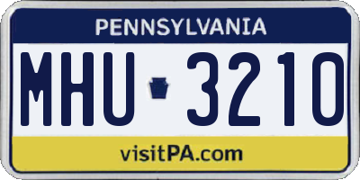 PA license plate MHU3210