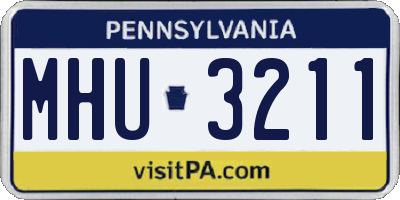PA license plate MHU3211