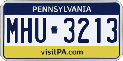 PA license plate MHU3213