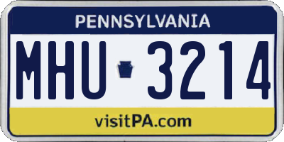 PA license plate MHU3214