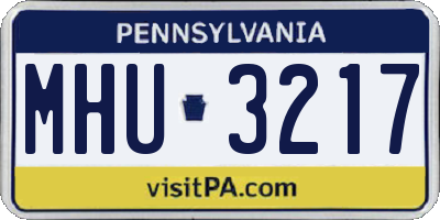 PA license plate MHU3217