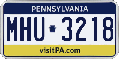 PA license plate MHU3218
