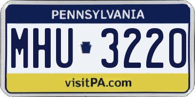 PA license plate MHU3220