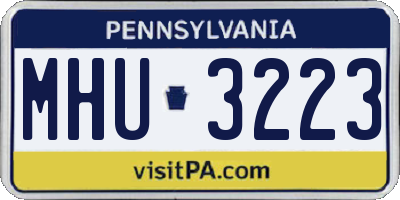 PA license plate MHU3223