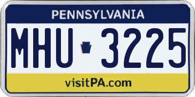 PA license plate MHU3225