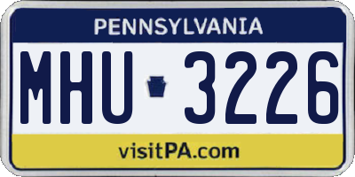 PA license plate MHU3226