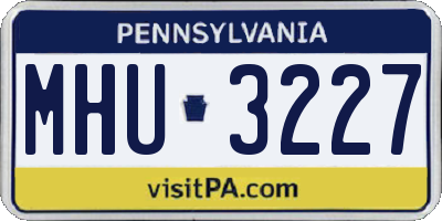 PA license plate MHU3227
