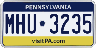 PA license plate MHU3235