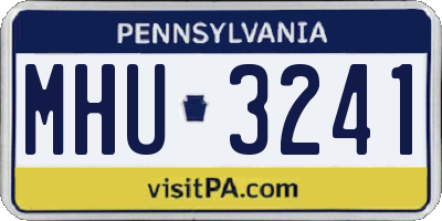 PA license plate MHU3241