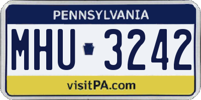 PA license plate MHU3242