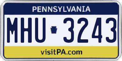 PA license plate MHU3243
