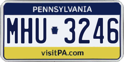 PA license plate MHU3246
