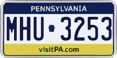 PA license plate MHU3253