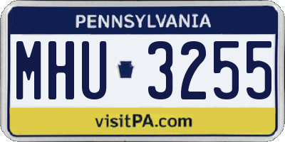 PA license plate MHU3255