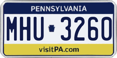 PA license plate MHU3260