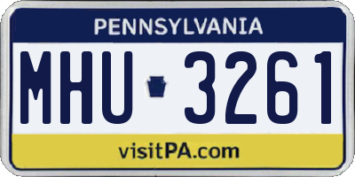 PA license plate MHU3261