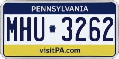 PA license plate MHU3262