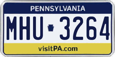 PA license plate MHU3264