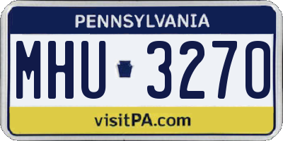 PA license plate MHU3270