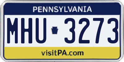 PA license plate MHU3273