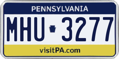 PA license plate MHU3277