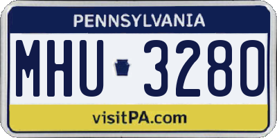 PA license plate MHU3280