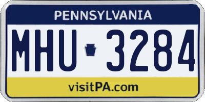 PA license plate MHU3284