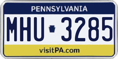 PA license plate MHU3285