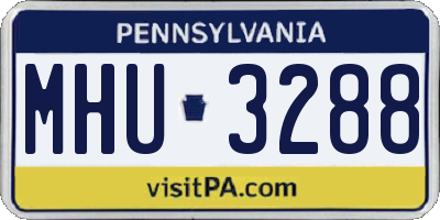 PA license plate MHU3288