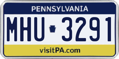 PA license plate MHU3291