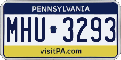 PA license plate MHU3293