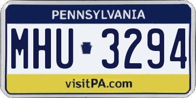 PA license plate MHU3294