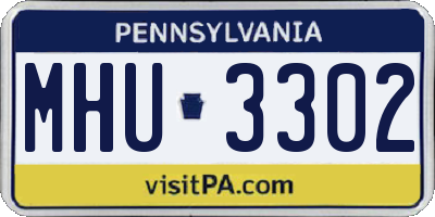 PA license plate MHU3302