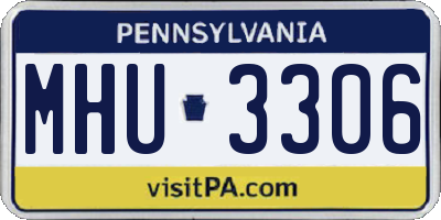 PA license plate MHU3306