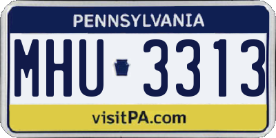 PA license plate MHU3313