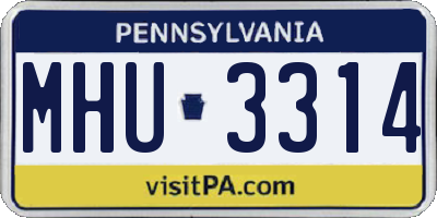 PA license plate MHU3314