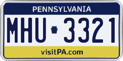 PA license plate MHU3321