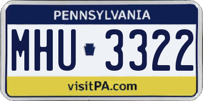 PA license plate MHU3322