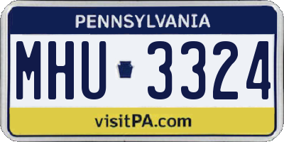 PA license plate MHU3324