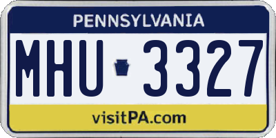 PA license plate MHU3327
